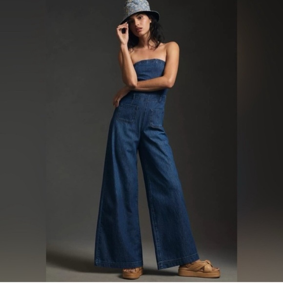 Anthropologie Blue Denim Jumpsuit - Picture 2 of 7
